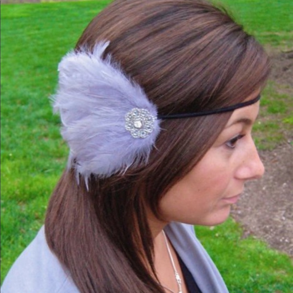 Handmade Lakers Yellow Feather Boho Gatsby Headband